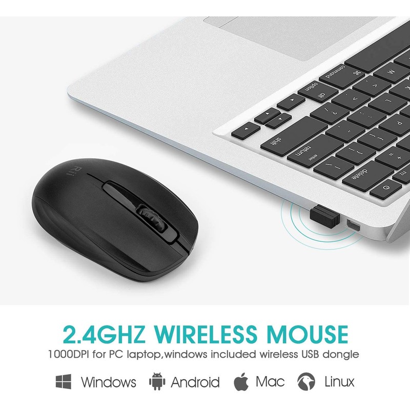 Rii [2-Pack] Maus kabellos, 2.4G Funkmaus Für Links und Rechtshänder,