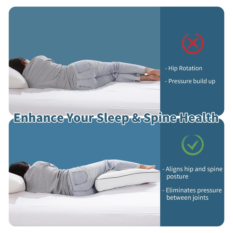 HOMBYS Shredded Memory Foam Knee Pillow for Side Sleepers, 6.5"