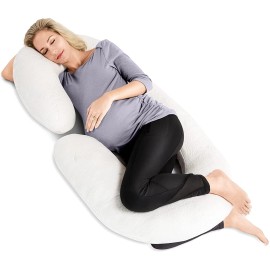 Restorology 60” Full Body C Shaped Maternity Pillow W/ Washable Cover FREE SHIP
