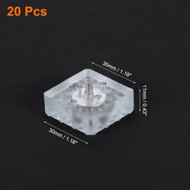 sourcing map 20 Pcs 1.18x0.43 Inch Square Rubber Furniture Feet with Screws, Washer, Non-Slip Furniture Floor Pads for Chair Table Sofa Couch Legs, Clear