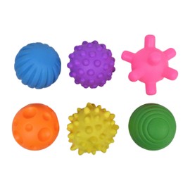 RSW Pack Of 6 Baby Sensory Balls Assorted Textures For Motor Skills & Development And Perfect Colour Teaching Learning