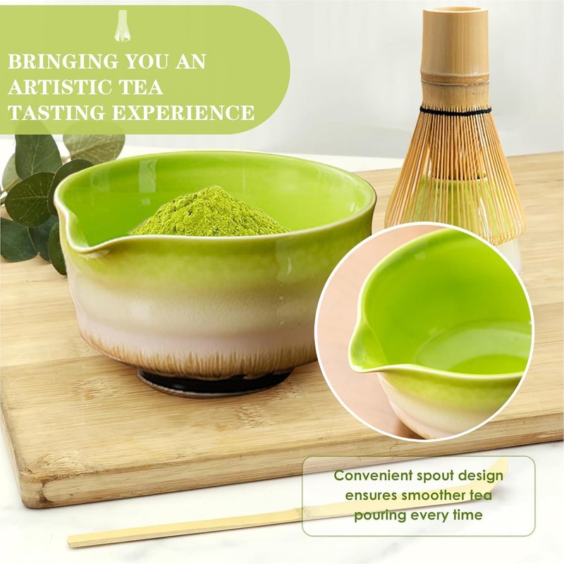 XIULIUU Matcha Tea Set, 4 Pcs Set Matcha Tool, Matcha
