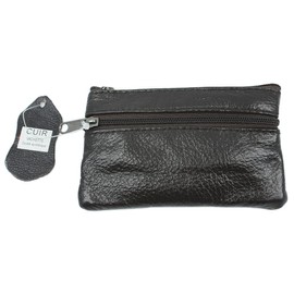 YEHMAN Genuine Cowhide Leather Flat Purse for Trouser and Jacket Pocket, brown