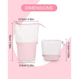 Xespis Pencil Case with Zip, Telescopic Pencil Case