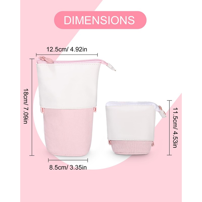 Xespis Pencil Case with Zip, Telescopic Pencil Case