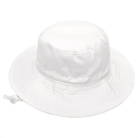 QIYIENDIAN Baby Sun Hat Wide Brim Beach Bucket Hat for Infant Toddler and Kids UPF 50+(White,1-2 Years)