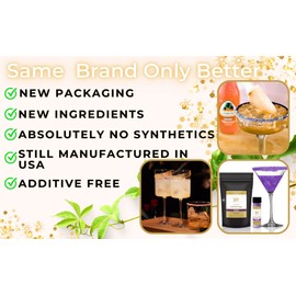 Cocktail Rim Sugar - All-Natural Fruit & Veg Coloring, Gluten-Free Vegan GMO-Free (Gold Non-Flavored, 8 Ounce (Pack of 1))