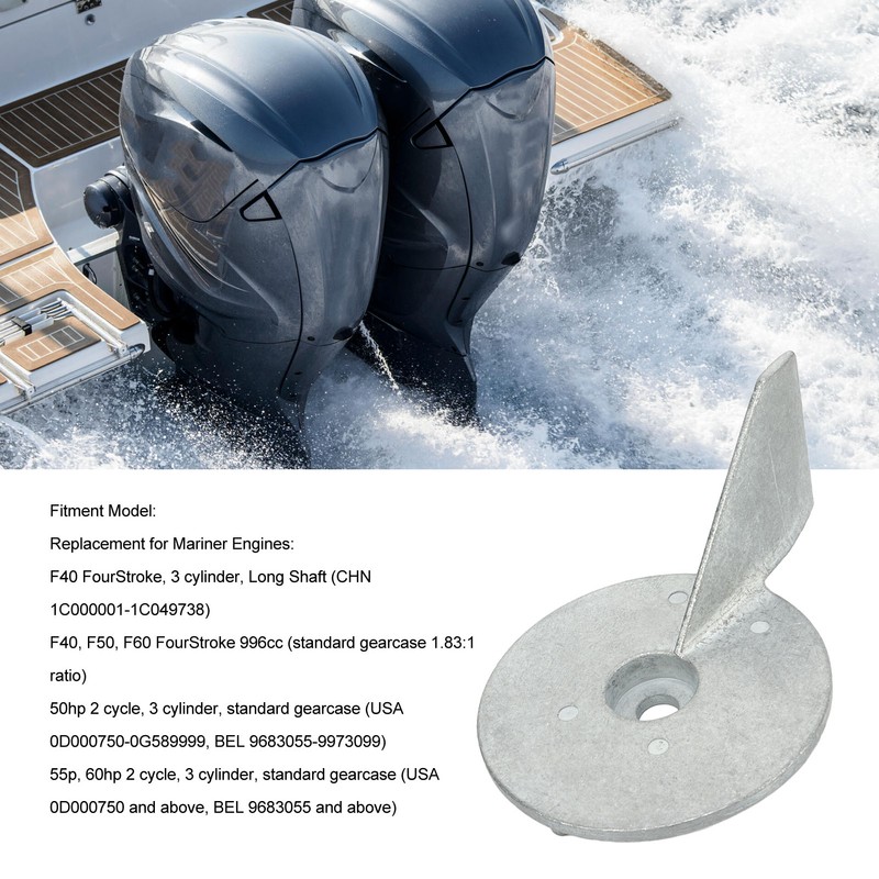 Outboard Trim Tab Anode Zinc Alloy Oxidation Corrosion Proof Trim