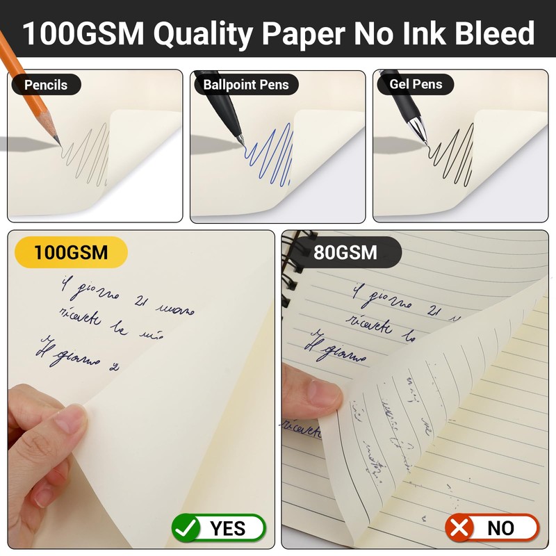 Yarotm A4 Notebook Plain - PU Leather Notebook 21.6x28.5cm -