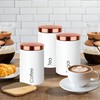 RLS White Set of 3 Tea, Coffee, Sugar canisters Storage