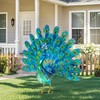 Autodaya 27.5" Tall Metal Peacock Garden Statue - Handmade, 3D