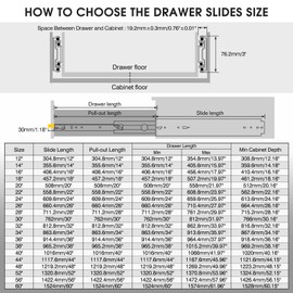 SHUHANG 1 Pair 500 lb Load Capacity Heavy Duty Locking Drawer Slides 12 14 16 18 20 22 24 26 28 30 32 34 36 38 40 44 48 52 56 60 Inch Full Extension Ball Bearing Side Mount Industrial Rails with Lock