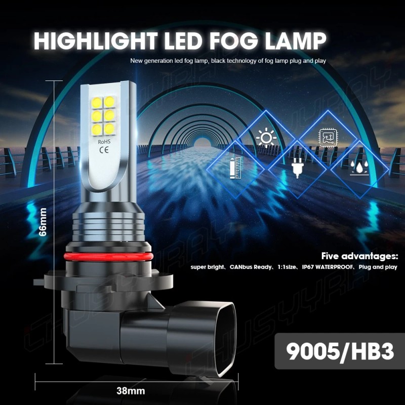 CHUSYYRAY 9005+H7 LED Headlight Bulb Combo Conversion Kit High Low