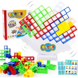 JUNBAOYYDS Tetra Tower Game, Tetra Tower Balance Game, Tetra Tower Game for Children, Tetris Balance Toy, Children's Building Blocks Balance Game for Boys and Girls from Years 3+ (16 Pieces)