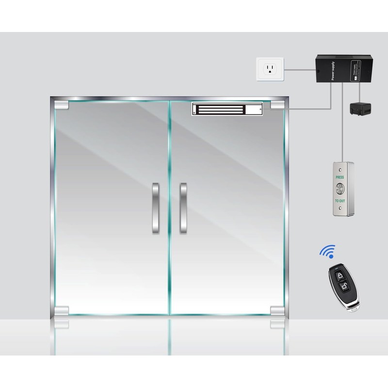Door Access Control System 1200lbs Magnetic Lock Kit with 4