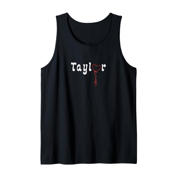 Taylor Name with Heart Pendant Tank Top