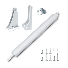 Screen and Storm Door Closer Kit, Closer for Heavy Storm Doors, Pneumatic Door Bracket Push Button Latch Set, Storm Door Protector Chain and Spring, Adjustable Closing Cushion Speed