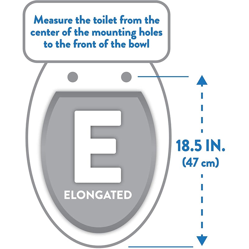 J&V Textiles Elongated Toilet Seat With Easy Clean & Change