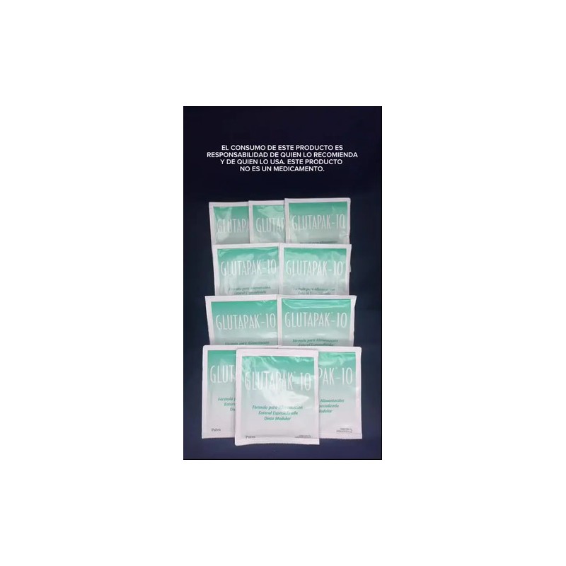 Kit C10 Pz Glutapak-10 Sobre Con 15g Glutamina Polvo Victus