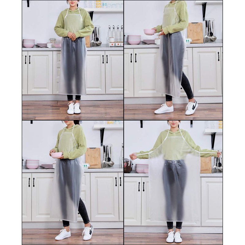Younber Waterproof Plastic Apron Transparent PVC, Kitchen Dishes Washing Lab