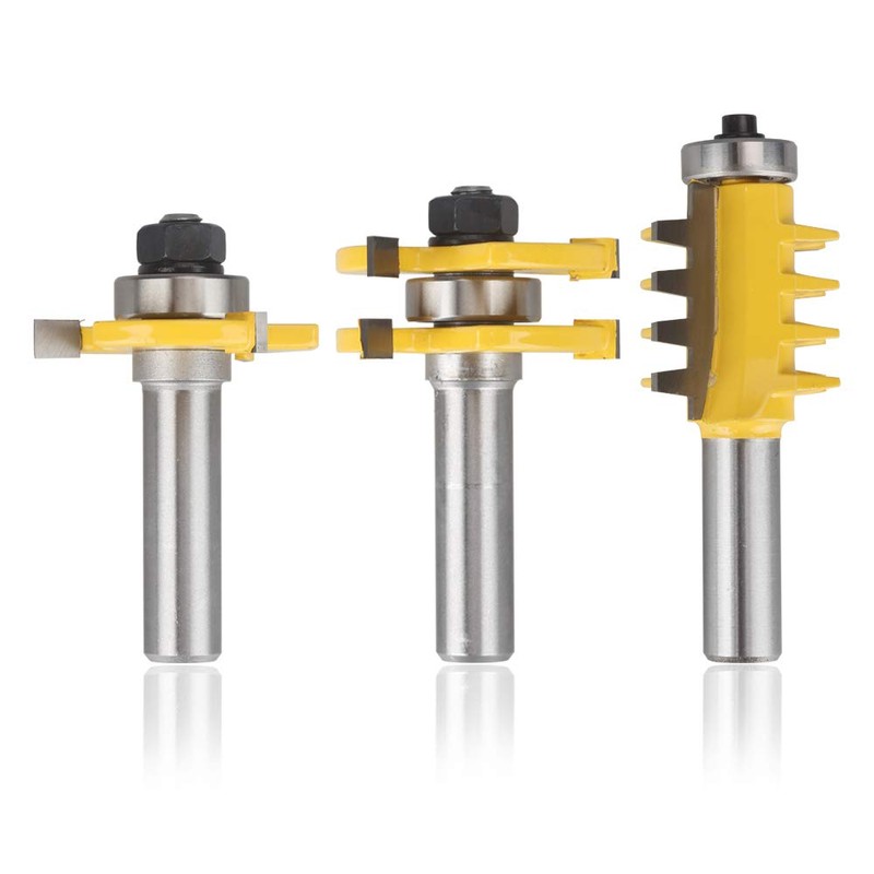 3PCS 1/2 Inch Shank Router Bit Set, Reversible Finger Joint