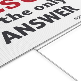 SIgns of Christ - Jesus is the ONLY answer yard sign 18x24 in. w/H stake included Double sided