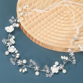 Headband Flower Girl Girls Hair Band White Headband Headpiece Princess Flower Pearl Crown Crystal Bridal Wedding Hair Accessories Flower Girl Flower Wreath Hair Women