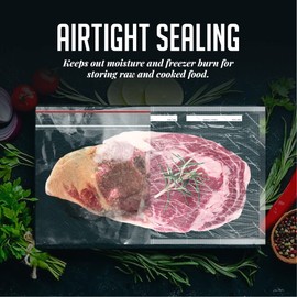 OVENTE Precut Vacuum Sealer Bags, 100 pcs 8” x 12” Heavy Duty Food Saver, BPA-Free for Airtight Storage, Meal Prep, Sous Vide, Microwave and Freezer Safe, Works with all Sealer Machine ACPSVPQ100