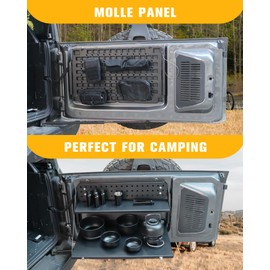 Broaddict Tailgate Table and Molle Panel Fit for 2021 2022 2023 2024 2025 Ford Bronco 2/4 Door Aluminum Foldable Double-Layer Cargo Shelf