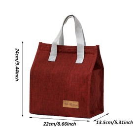 shaohui Lunch Bags for Women Men, Waterproof and Leakproof Lunch Box Tote Bags, Reusable Insulated Lunch Tote Bags for Work, School, Picnic, Camping Trips (Burgundy)