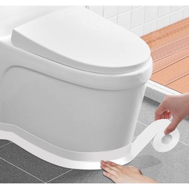 ABSOFINE Caulk Tape Waterproof Self Adhesive 1.97" x16.4Ft, White Toilet Caulk Sealant Tape, Shower Seal Strip for Kitchen, Countertop, Bathroom, Sink, Bathtub Toilet Edge Protector with Sealing Tool