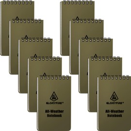 GLORYFIRE Waterproof Notebook Tactical All-Weather Spiral Memo Paper Notepad with Waterproof Grid Paper for Outdoor Activities Recording 3"x5" (10pcs)