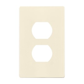 ENERLITES Screwless Duplex Wall Plate, Child Safe Receptacle Outlet Cover, Standard Size, 1-Gang 4.68" x 2.93", Unbreakable Polycarbonate Thermoplastic, UL Listed, SI8821-LA, Glossy, Light Almond