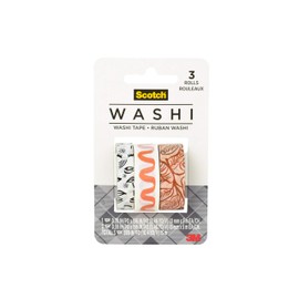 Scotch Washi Tape, Blush Tone Patterns, 3 Rolls, Assorted Sizes, Great for Bullet Journaling, Scrapbooking and DIY Décor (C1017-3-P38)