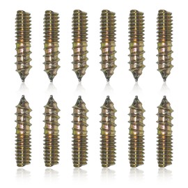 LOUZAGO 12 Pcs Hanger Bolts, 1/4-20" x 1-1/2" Double Headed Screws Self-Tapping Wood Dowel Screw for Furniture (1/4-20" x 1-1/2")