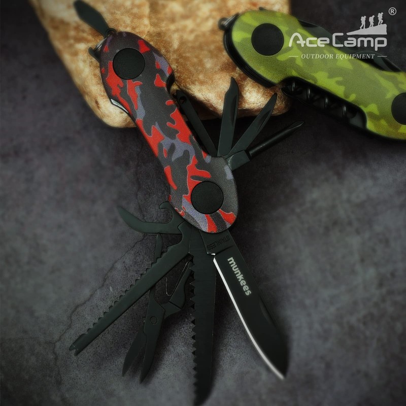 munkees 14-IN-1 Multi-functional Tool, Portable, Foldable, Blade, Versatile Tool, For