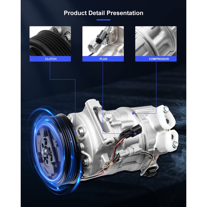 ECCPP AC Compressor with Clutch 2013-2015 Replacement for N-issan Tsuru