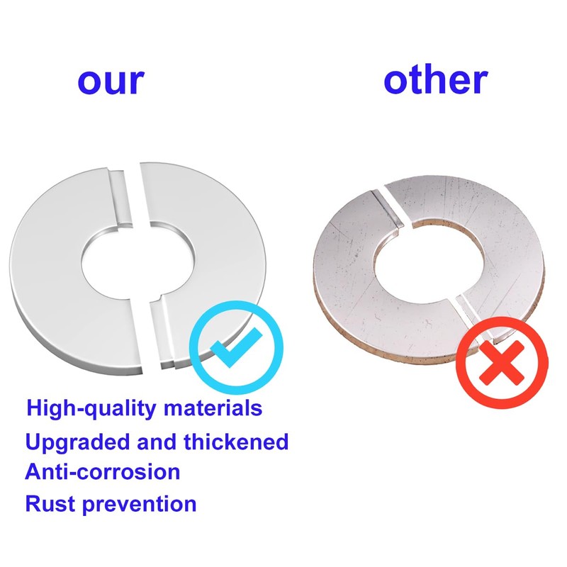 Wall Split Flange Stainless Steel split Escutcheon Plate Self-Adhesive Plumbing