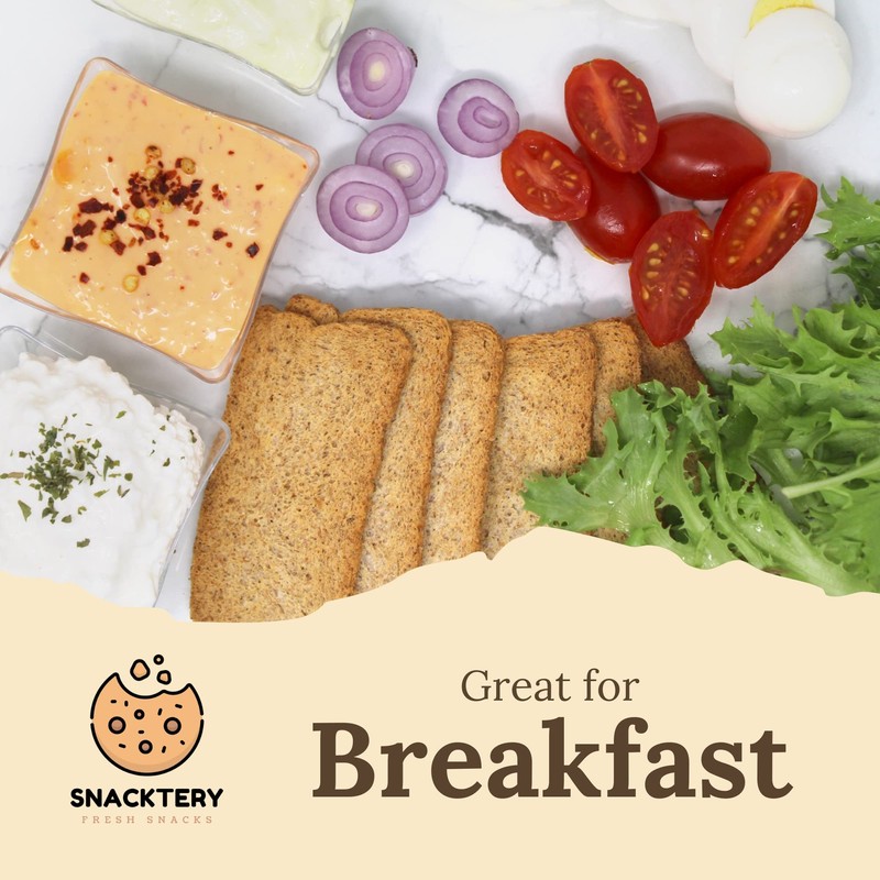 Snacktery Whole Wheat Melba Toast - All Natural Thin and
