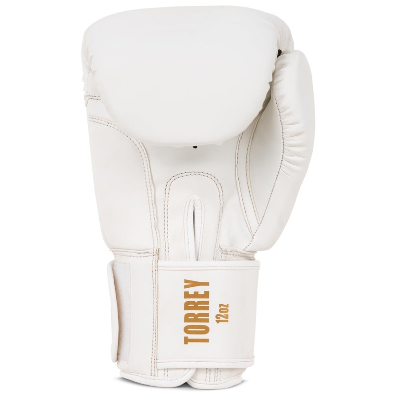 Tapout Torrey White/Gold Faux Leather Boxing Gloves (1 Pair) 12