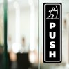 PreZiouz 2 Set Vertical Push Pull Door Signs, 2" x