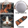 Mozaigos Cat in Flowers Laundry Basket Waterproof Collapsible Hamper With