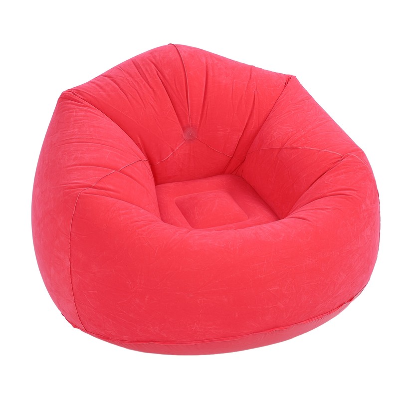 Inflatable Lounge Chair Flocking PVC Portable Folding Blow Up Sofa