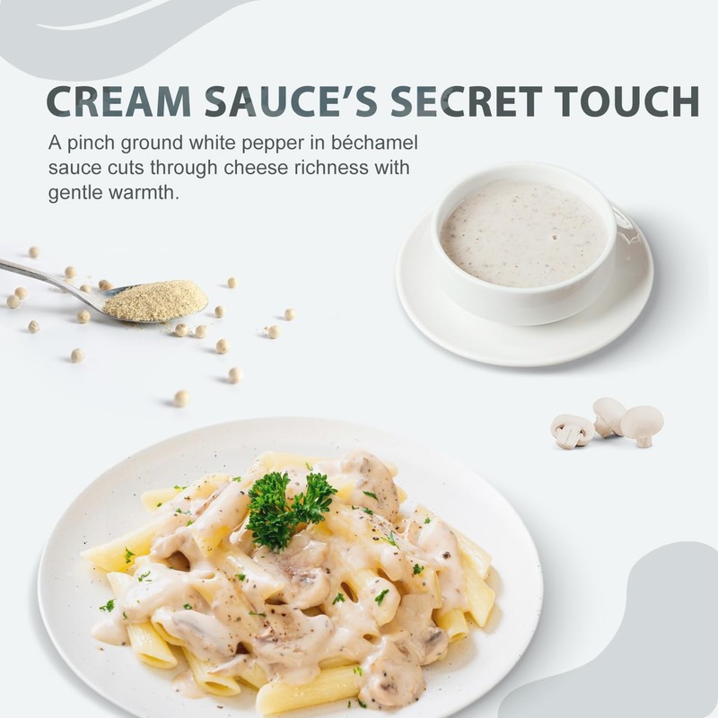 Soeos Ground White Pepper, 18oz (510g), Non-GMO, Kosher Certified, Fresh,