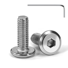 Tunejoy Pack of 20 Flat Head Screws M4 x 12 mm Flat Head Screws Stainless Steel A2 V2A Furniture Screws Hexagon Socket Full Thread with Allen Key