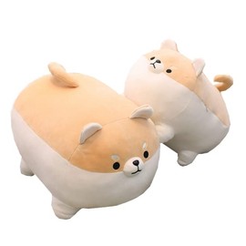 eamve 40cm Stuffed Animal Shiba Inu Plush Pillow Toy, Shiba Inu Plush Soft Toy,Cute Corgi Plush Soft Pillow Shiba Inu Plushies,Shiba Inu Pet Pillows Doll Dog for Kids Boys Girls Birthday Gifts (40cm)