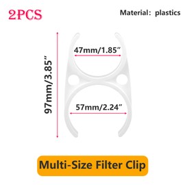 Qrity 2 PCS Plastic Clamp Brackets, 47x57x97mm Double Clip Clamp Bracket, Water Filter Clip for Reverse Osmosis RO Housing