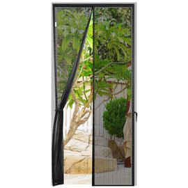 FUNYKICH Fly Screens for Doors(100 x 220cm), Door Fly Screen Curtain with Magnets and Full Frame Magic Tape for Keeping Out Flies & Bug, Without Drilling, Suitable for Patio Doors Balcony Bedroom