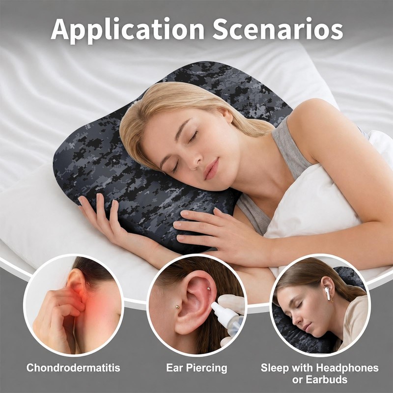 Ear Piercing Pillow for Side Sleepers 17.3 x 12.6 in