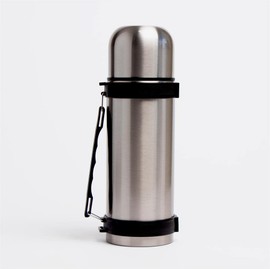Hampine Stainless Steel Flask - Vacuum Insulated for Hot or Cold Drinks with Wrist Strap, 1.1L